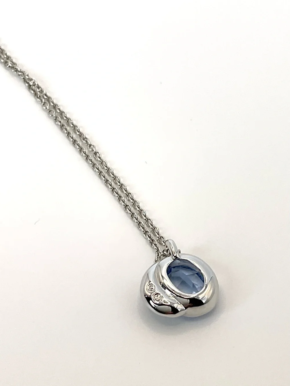 Swarovski Silver Sapphire Blue Pendant Necklace